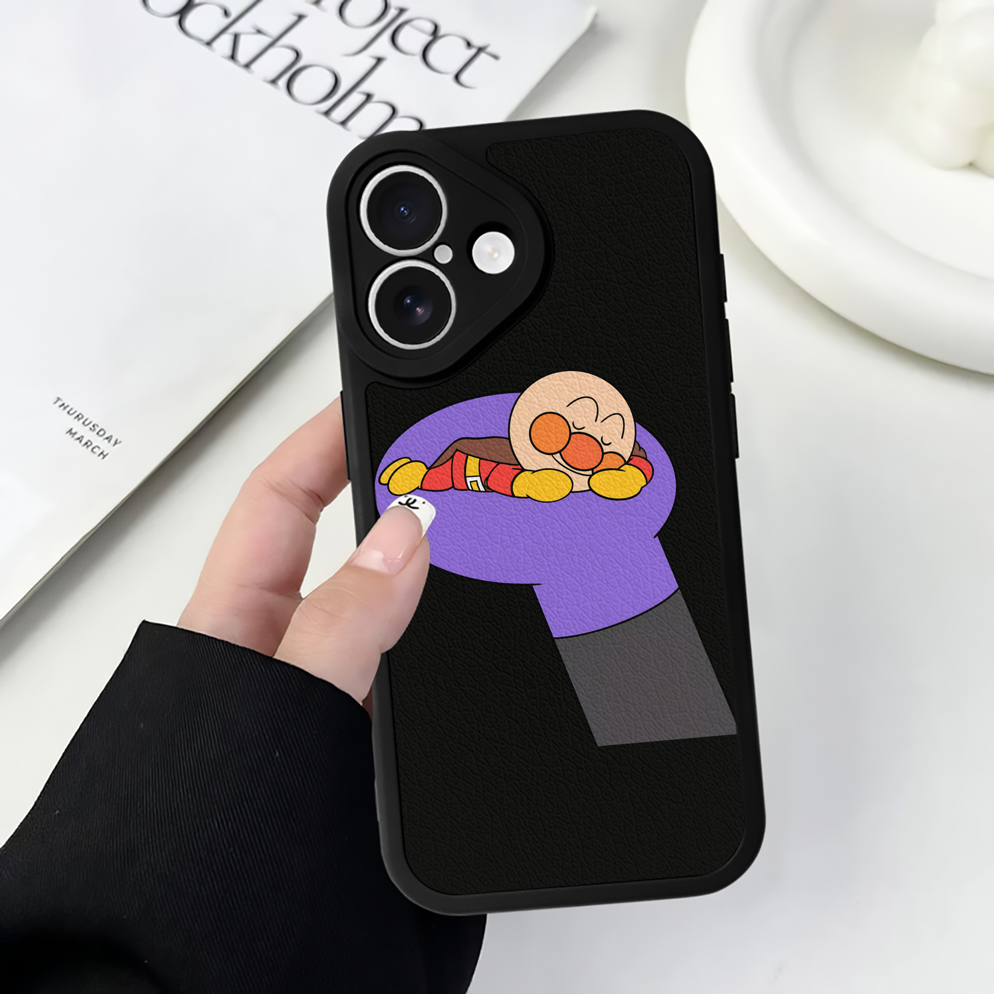 （画像用） アンパンマン Anpanman 【iPhone 16シリーズ対応】シリコンスマホケース（レザー調） 材質：シリコン